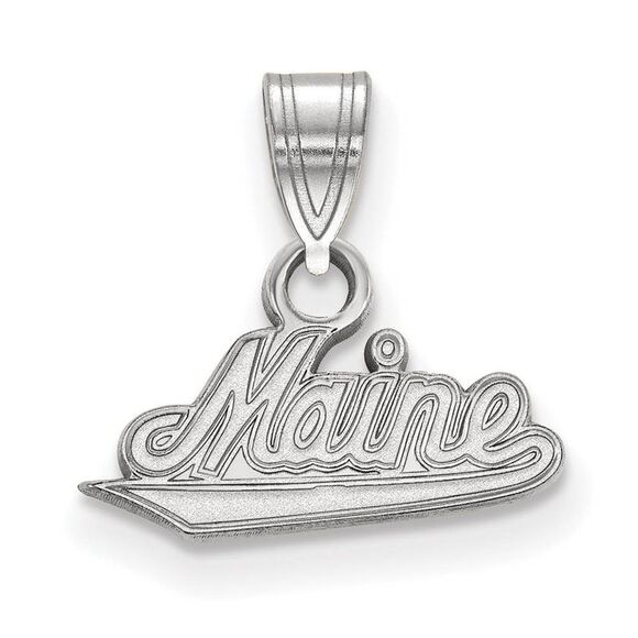 14k White Gold U. of Maine Small Pendant - Picture 1 of 3
